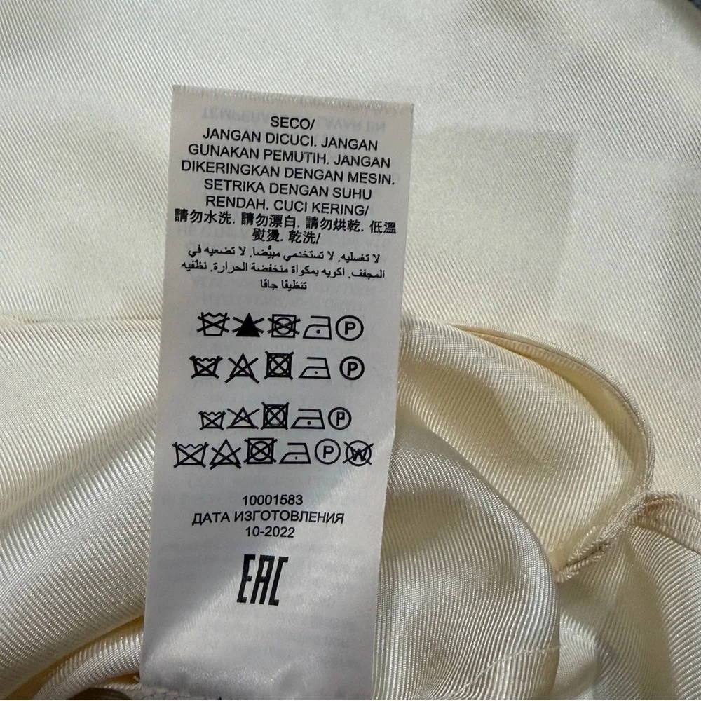 Tory Burch Silk Bow Blouse French Cream Sz 6 Removable Collar NWT‎